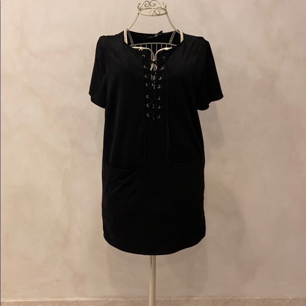 FOREVER 21 Black Suede Corset Dress